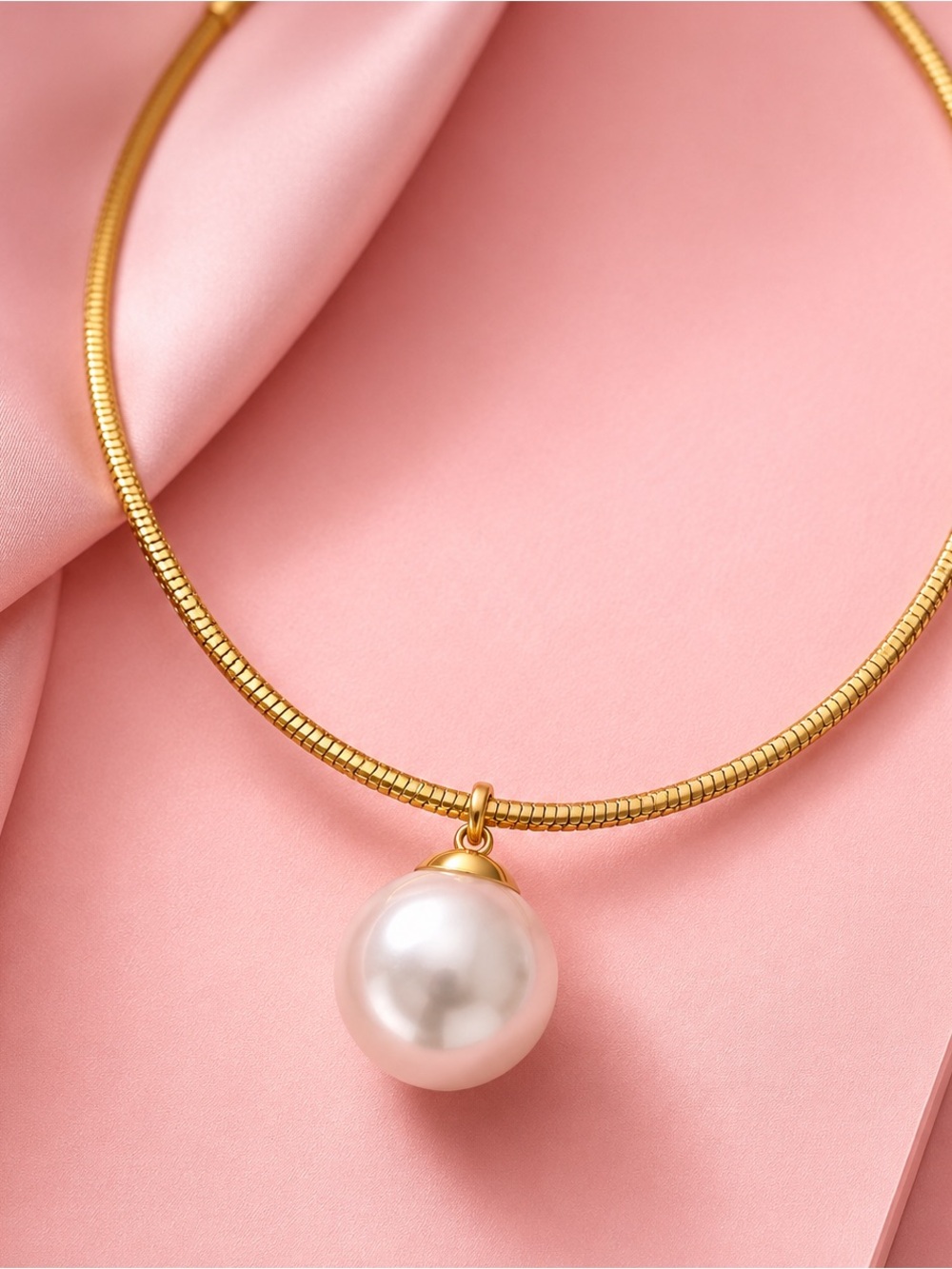 Classic Chic Gold Pearl Choker Necklace